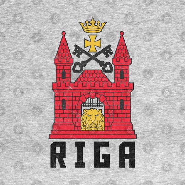 Riga, Latvia - Vintage Faded Style Design by DankFutura